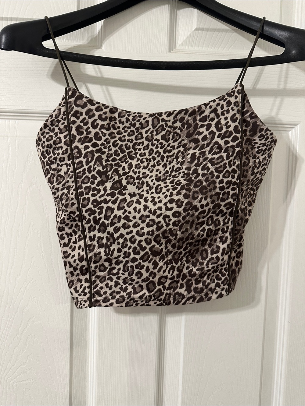 Leopard Print Spaghetti Strap Cami - Brown/Beige
